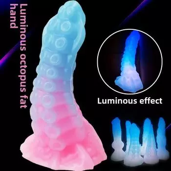 Высококачественные светящиеся в темноте анальные пробки в виде осьминога, эротические товары, чистый жидкий силикон, фаллоимитатор ручной работы, вестибулярные игрушки для анального расширения