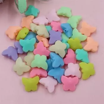 Высококачественные свободные бусины (14-10)* 12 мм модные бусины-бабочки ожерелье 50 шт. DIY браслеты для изготовления ювелирных изделий резиновые циан