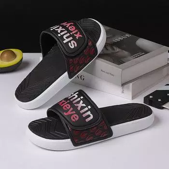 Высококачественные тапочки, легкие для ношения мужчинами на улице, с толстой подошвой, нескользящие, чтобы наступать на дерьмо, одним словом, нескользящие, летние износостойкие пляжные сандалии 39 зелёный