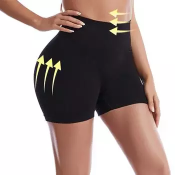 Высококачественные трусы-боксеры для беременных с средней талией, корректирующие фигуру, для похудения, уменьшения живота, подтяжки ягодиц, простое женское корректирующее белье M чёрный