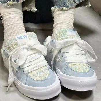 Высококачественные туфли из хлеба, отделанные мехом, синие туфли Xiaoxiangfeng в стиле ретро, женские туфли для отдыха на улице, универсальные повседневные туфли 35 синий