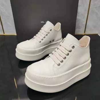 Высококачественные туфли Ro на толстой подошве, новые, с увеличенной толщиной подошвы, бежевые низкие кеды, мужская повседневная обувь-джокер, женская трендовая обувь 36