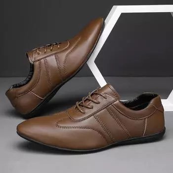 Высококачественные удобные мужские кроссовки, мужские туфли для вождения, оксфорды из натуральной кожи, 2024, универсальная мужская повседневная обувь 38 чёрный