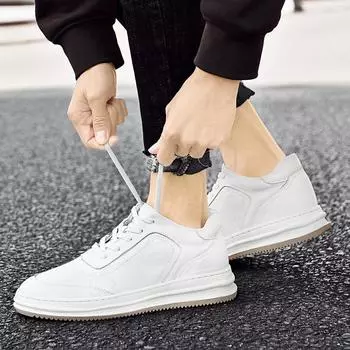 Высококачественные удобные мужские кроссовки на шнуровке, универсальная мужская повседневная обувь, обувь для скейтбординга ручной работы, мужские нескользящие новые мужские туфли 37 чёрный