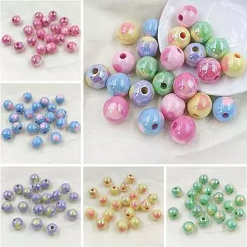 Высококачественные УФ-ослепительные украшения ручной работы, аксессуары, круглые бусины, модные весенние светлые цветные материалы для самостоятельного изготовления, 14 мм/16 мм, браслет, серьги, акрил, 10 шт. 16mm 10Pcs фиолетовый