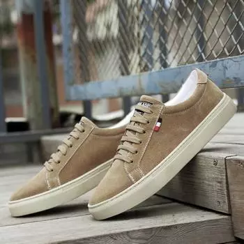Высококачественные уличные туфли на плоской подошве для скейтбординга, новые модные мужские кроссовки из натуральной кожи, повседневная мужская обувь на шнуровке, мужская обувь для отдыха и прогулок 35 песчаный
