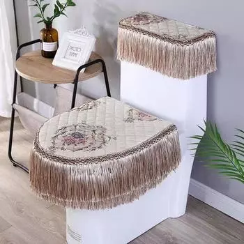 Высококачественные универсальные накладки на унитаз Four Seasons, пылезащитный чехол для резервуара с водой с кисточками, накладки на сиденье унитаза для ванной комнаты, домашний декор