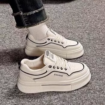 Высококачественные универсальные повседневные белые туфли для женщин, летняя и осенняя новая спортивная обувь на платформе 35 чёрный