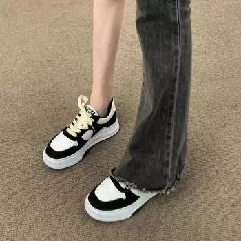 Высококачественные универсальные повседневные белые туфли женские летние и осенние новые кроссовки на платформе Ns 35 чёрный