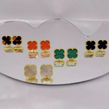 Высококачественные универсальные серьги-клеверы с четырьмя листочками, женские серьги из титановой стали, темпераментные украшения белый