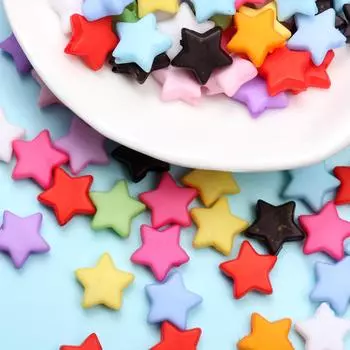 Высококачественные ювелирные аксессуары фурнитура конфетного цвета россыпью бусины в форме звезды своими руками 200 шт акриловые 9 мм проставки 200Pcs разноцветный