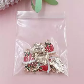 Высококачественные ювелирные аксессуары Рождественский кулон Санта-Клаус DIY Милый сплав Рождественская елка Рождественские украшения Масляная капельница 10 шт. Ручная работа колокольчик Glove