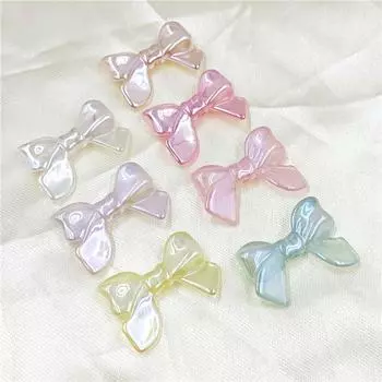 Высококачественные ювелирные изделия, аксессуары, ручная работа, модные серьги «сделай сам», 10 шт., ожерелье с подвеской, УФ-покрытием, ослепительный бант, свободные бусины жёлтый