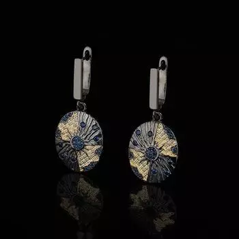 Высококачественные ювелирные изделия из черного золота, подарок на годовщину, модные серьги из циркония со звездой и луной для женщин чёрный