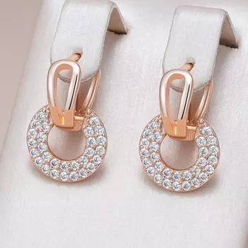 Высококачественные ювелирные изделия из циркония, полые круглые золотые серьги для женщин, золотые серьги-кольца, повседневные ювелирные изделия для вечеринок, носимые аксессуары