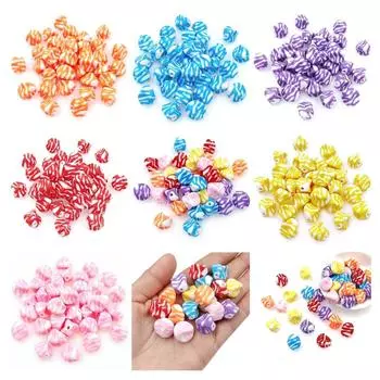 Высококачественные ювелирные изделия, материалы ручной работы, ожерелье, браслет, конфеты, аксессуары, бусины-твистер, стильный полосатый кулон, своими руками, 10 шт. розовый