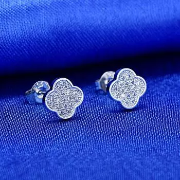 Высококачественные ювелирные изделия, противоаллергические модные серьги-клеверы, женские серьги-цветы
