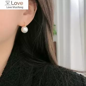 Высококачественные винтажные серьги-гвоздики из стерлингового серебра 925 пробы с большим круглым жемчугом для женщин Brincos, свадебный подарок 21mm * 14mm