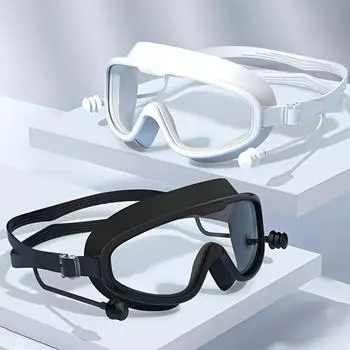 Высококачественные водонепроницаемые и незапотевающие плавательные очки, плавательные очки с большой оправой, водонепроницаемые и незапотевающие плавательные очки белый