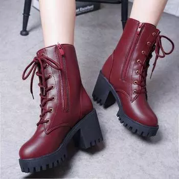 Высококачественные женские ботинки из спилковой кожи Dr Boots Shoes High Top Motorcycle Shoes Autumn Winter Woman Snow Boots 2019 4 чёрный