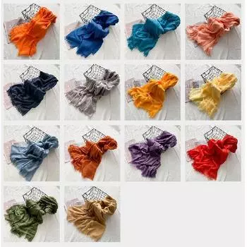 Высококачественные женские хлопковые шарфы, женские легкие, мягкие, модные однотонные шарфы, шаль, солнцезащитное пляжное полотенце, 90*190CM красный