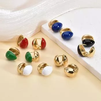 Высококачественные женские модные серьги из титановой стали, серьги-капли, глянцевые серьги с клеевым покрытием