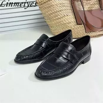 Высококачественные женские мокасины из натуральной кожи черного, абрикосового и золотого цвета, плоские туфли Femlae с круглым носком, повседневные туфли для ходьбы, женские, Zapatos Mujer 35 абрикосовый