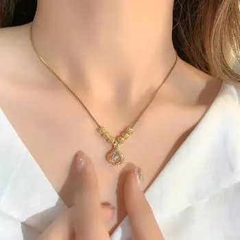 Высококачественные женские ожерелья не теряют цвет, ожерелье Spirit Lucky Bag, универсальное ожерелье для пожилых людей из титановой стали золотой