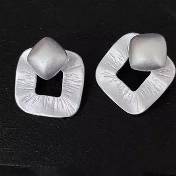 Высококачественные женские серьги из стерлингового серебра S925 с квадратной текстурой, модные темпераментные серьги-гвоздики для поездок на работу 925