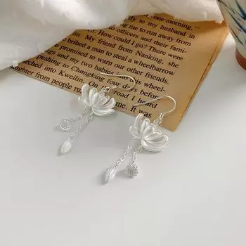 Высококачественные женские серьги-крючки Lotus Lotus с китайским простым нишевым дизайном