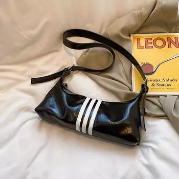 Высококачественные женские сумки через плечо, простые женские полосатые сумки через плечо, модные кожаные женские сумки, универсальные сумки под мышкой