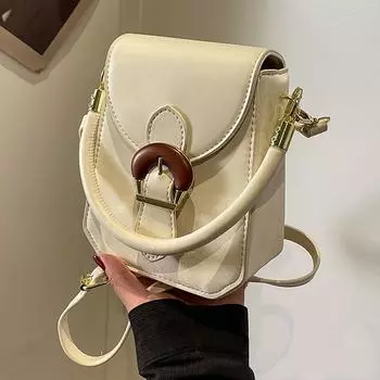 Высококачественные женские сумки, новинка 2024 года, модные сумки с пряжкой в форме подковы, популярная маленькая квадратная сумка через плечо на одно плечо чёрный