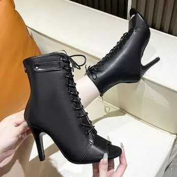 Высококачественные женские туфли для латинских танцев до щиколотки для девочек, туфли для бальных танцев сальса с мягкой подошвой, женские туфли для латиноамериканских танцев на высоком каблуке 35