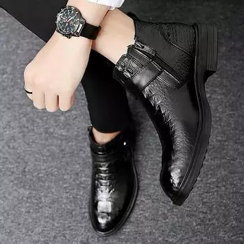 Высококачественные зимние ботинки Ботильоны «Челси» на меху Мужские кожаные ботинки Толстая подошва Натуральная кожа Формальные зимние ботинки Повседневные ботинки 36