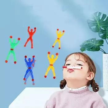 Высококачественный 1 шт./10 шт. x липкий настенный альпинист? Автоматическое скатывание Распаковка игрушек-обманщиков Взаимодействие родителей и детей Материальная безопасность Веселые игры Суповые игрушки 1Pc