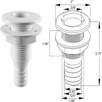 Высококачественный 3/4-дюймовый прямой проходной фитинг для шланга для лодок