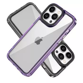 Высококачественный акриловый противоударный прозрачный чехол для iPhone 15 Pro Max 14 Pro 13 12 11 Pro XS Max XR X 8 7 Plus SE 2022 SE2 SE3 задняя прозрачная крышка iPhone 11Pro фиолетовый