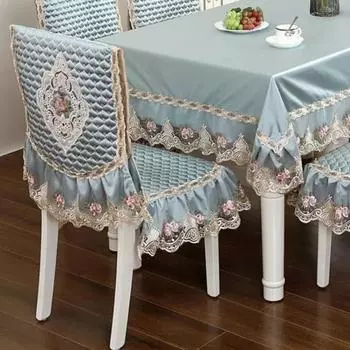 Высококачественный бархатный чехол на стул с кружевным краем, бытовые стулья, противоскользящие ремни, подушки для сиденья, чехол на спинку, табурет, пылезащитный чехол Chair 1 cover 1 back