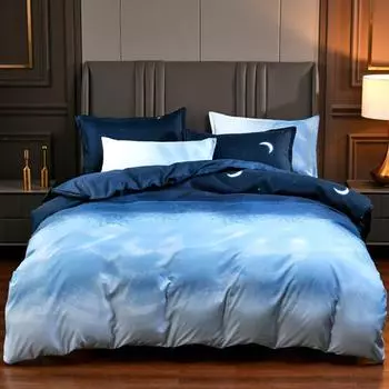 Высококачественный бархатный пододеяльник для дома, удобный чехол, приятная для кожи ткань, постельное белье, пододеяльник с принтом и наволочкой, комплект постельного белья из 3 предметов 150x200cm 3pcs