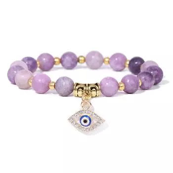 Высококачественный браслет из бусин из натурального камня, летние женские бусины золотого цвета, браслет с подвеской от сглаза, женские браслеты с подвеской для йоги, ювелирные изделия для йоги