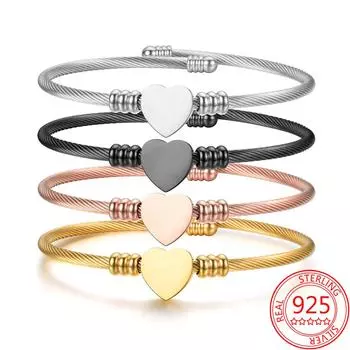 Высококачественный браслет из розового золота из нержавеющей стали с четырьмя цветными отверстиями, регулируемый браслет для девочек, ювелирные изделия в подарок золотой