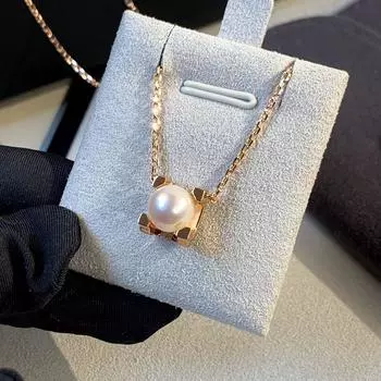 Высококачественный бренд класса люкс 100% стерлингового серебра S925 пробы ожерелье для женщин 42 см натуральный пресноводный жемчуг кулон цепь ювелирные изделия 45cm