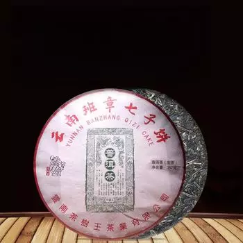 Высококачественный чай пуэр из Юньнаньского чайного дерева King, лепешка Ban Zhang Qizi, 357 г