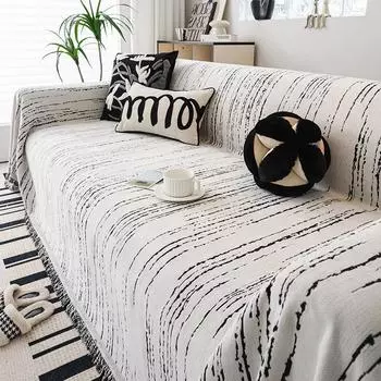 Высококачественный чехол для дивана в скандинавском стиле, полотенце из синели с антипригарным покрытием, меховой пылезащитный коврик, универсальный чехол для четырех сезонов, универсальный чехол для дивана 180*130cm