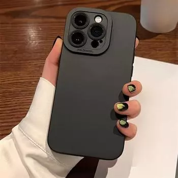 Высококачественный черный противоударный силиконовый чехол для телефона TPU для iPhone 15 14 13 12 11 Pro Max X XS XR 78 Plus мужской защитный чехол для объектива iPhone 15
