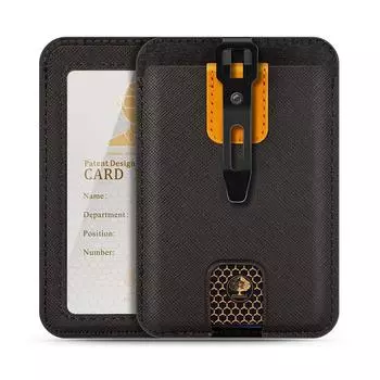 Высококачественный держатель бейджа и металлический зажим для денег для офисной бейджика. Чехлы для карточек. Держатели кредитных карт. Вмещают 1-5 карт в горизонтальном и вертикальном стиле. Vertical Black