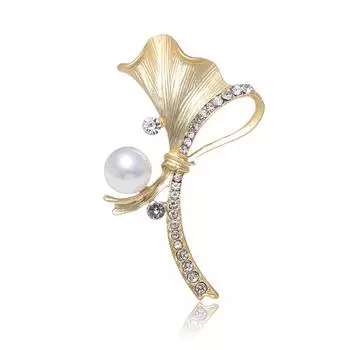 Высококачественный дизайн, простая брошь в форме ветра, на груди, в форме листа, жемчужная брошь, модная нерегулярная брошь в виде растений, праздничная одежда, брошь, подарок