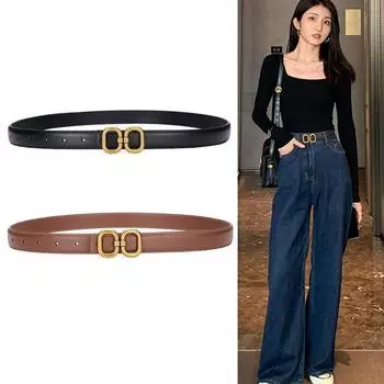 Высококачественный джинсовый женский ремень из искусственной кожи, модный мягкий ремень, корейская версия, джинсовый ремень, повседневный универсальный ремень белый