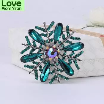 Высококачественный горный хрусталь, тонкий сплав, брошь в виде снежинки, брошь, модная универсальная брошь, подходящая к одежде