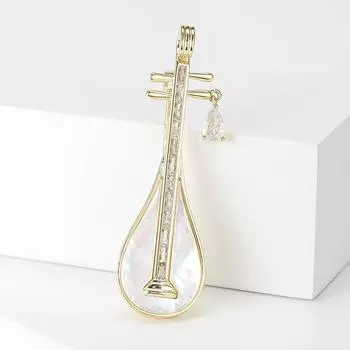 Высококачественный инструмент Fritillary Pipa Брошь Универсальный аксессуар для костюма Булавка Личность Темперамент Свитер Декоративный корсаж